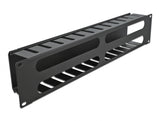 Delock 19″ Kabelmanagement Rangierpanel mit 4 Öffnungen 2 HE schwarz