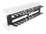 Delock 19″ Kabelmanagement Rangierpanel mit 4 Öffnungen 2 HE schwarz