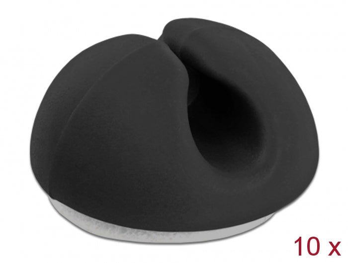 Delock Kabelhalter Mini selbstklebend Set 10 Stück schwarz