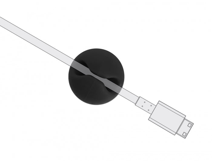 Delock Kabelhalter Mini selbstklebend Set 10 Stück schwarz