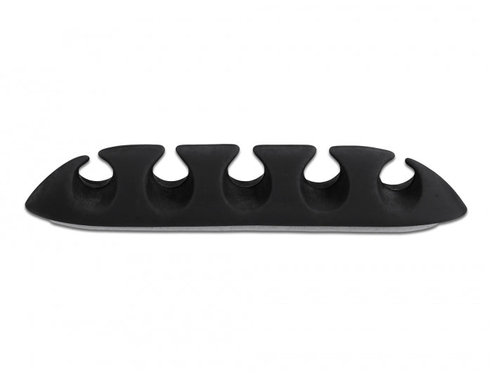Delock Kabelhalter mit 5 Durchführungen selbstklebend Set 6 Stück schwarz / weiß