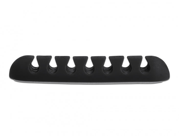 Delock Kabelhalter mit 7 Durchführungen selbstklebend Set 6 Stück schwarz