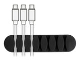 Delock Kabelhalter mit 7 Durchführungen selbstklebend Set 6 Stück schwarz