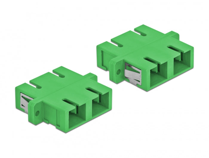 Delock LWL Kupplung SC Duplex Buchse zu SC Duplex Buchse Singlemode 4 Stück grün