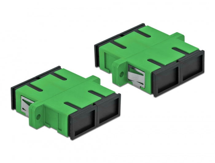 Delock LWL Kupplung SC Duplex Buchse zu SC Duplex Buchse Singlemode 4 Stück grün