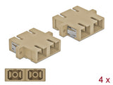 Delock LWL Kupplung SC Duplex Buchse zu SC Duplex Buchse Multimode 4 Stück beige