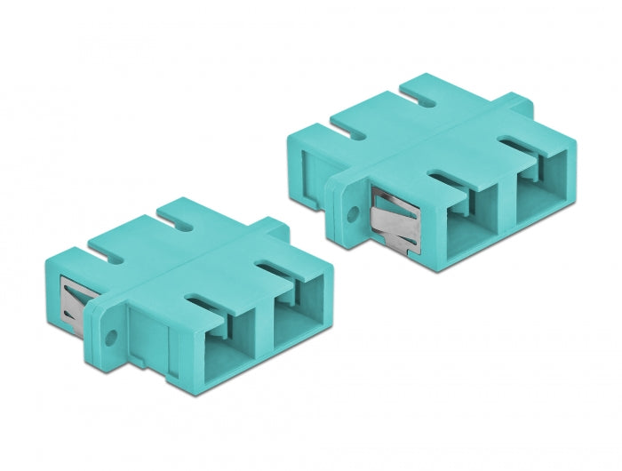 Delock LWL Kupplung SC Duplex Buchse zu SC Duplex Buchse Multimode 4 Stück hellblau
