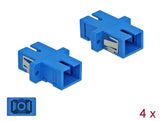 Delock LWL Kupplung SC Simplex Buchse zu SC Simplex Buchse Singlemode 4 Stück blau