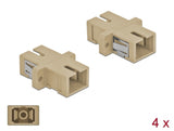 Delock LWL Kupplung SC Simplex Buchse zu SC Simplex Buchse Multimode 4 Stück beige