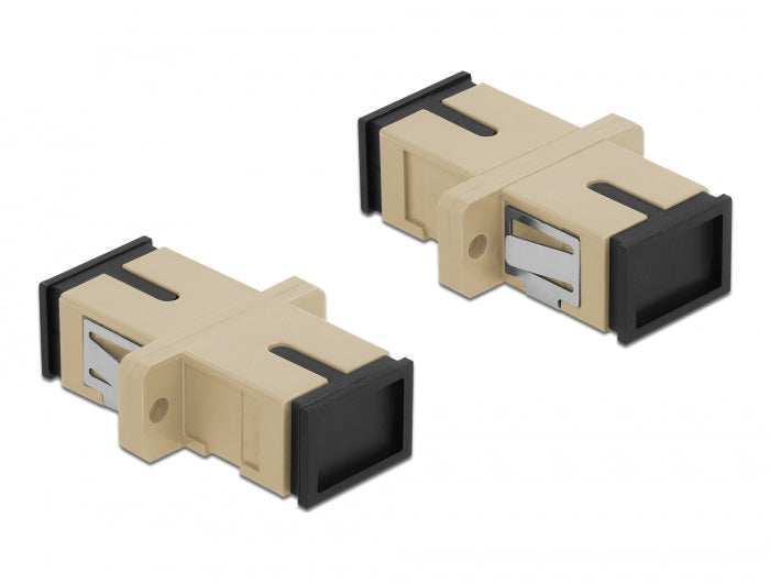Delock LWL Kupplung SC Simplex Buchse zu SC Simplex Buchse Multimode 4 Stück beige