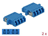 Delock LWL Kupplung LC Quad Buchse zu LC Quad Buchse Singlemode 2 Stück blau