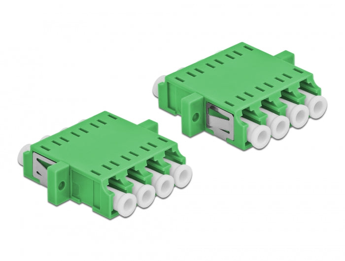 Delock LWL Kupplung LC Quad Buchse zu LC Quad Buchse Singlemode 2 Stück grün