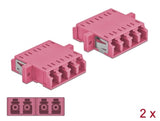 Delock LWL Kupplung LC Quad Buchse zu LC Quad Buchse Multimode 2 Stück violett