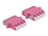 Delock LWL Kupplung LC Quad Buchse zu LC Quad Buchse Multimode 2 Stück violett