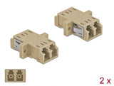 Delock LWL Kupplung LC Duplex Buchse zu LC Duplex Buchse Multimode 2 Stück beige