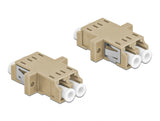 Delock LWL Kupplung LC Duplex Buchse zu LC Duplex Buchse Multimode 2 Stück beige