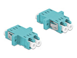 Delock LWL Kupplung LC Duplex Buchse zu LC Duplex Buchse Multimode 2 Stück hellblau