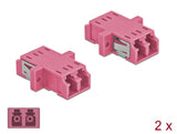 Delock LWL Kupplung LC Duplex Buchse zu LC Duplex Buchse Multimode 2 Stück violett