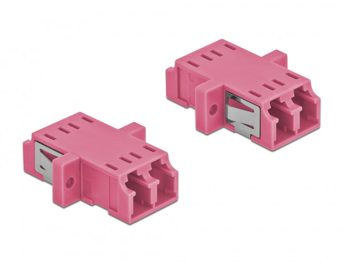 Delock LWL Kupplung LC Duplex Buchse zu LC Duplex Buchse Multimode 2 Stück violett