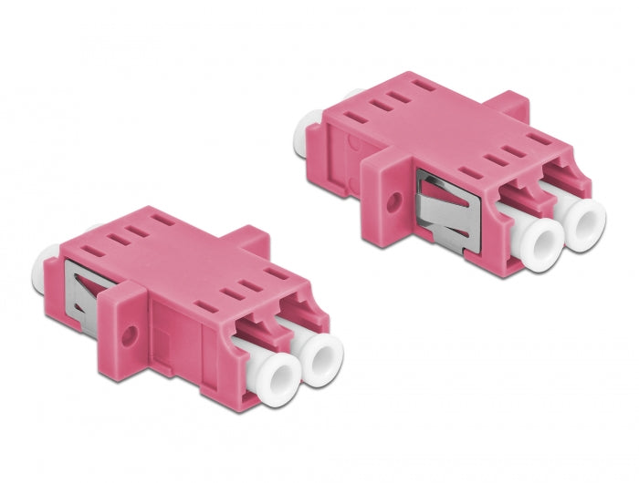 Delock LWL Kupplung LC Duplex Buchse zu LC Duplex Buchse Multimode 2 Stück violett