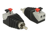 Delock Adapter Cinchstecker > Terminalblock mit Drucktasten 2 Pin