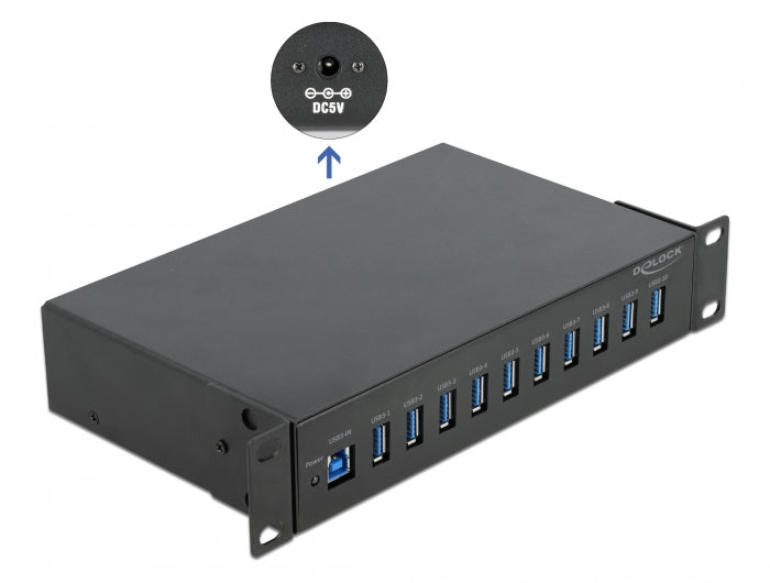 Delock 10″ Industrie Hub 10 x USB 3.2 Gen 1 Typ-A