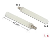 Delock Abstandshalter M4 x M4, Sechskant, Innen / Außen, 57 mm natur 4 Stück