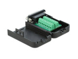 Delock D-Sub15 Stecker zu Terminalblock mit Gehäuse