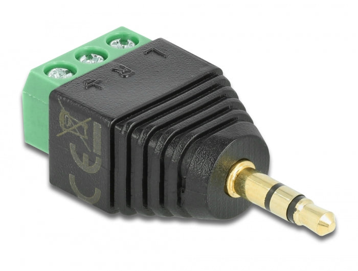 Delock Adapter Klinke Stecker 3,5 mm > Terminalblock 3 Pin