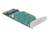 Delock PCI Express x8 Karte zu 2 x intern NVMe M.2 Key M - Bifurcation - Low Profile Formfaktor
