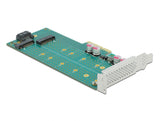 Delock PCI Express x4 Karte zu 1 x M.2 Key B + 1 x NVMe M.2 Key M - Low Profile Formfaktor