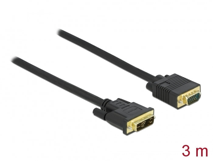 Delock Kabel DVI 12+5 Stecker zu VGA Stecker 3 m