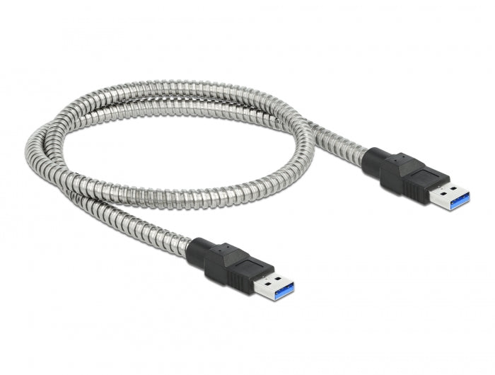 Delock USB 5 Gbps Kabel Typ-A Stecker zu Typ-A Stecker mit Metallmantel 0,5 m