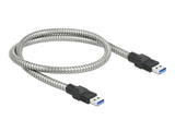 Delock USB 5 Gbps Kabel Typ-A Stecker zu Typ-A Stecker mit Metallmantel 0,5 m