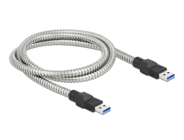 Delock USB 5 Gbps Kabel Typ-A Stecker zu Typ-A Stecker mit Metallmantel 1 m