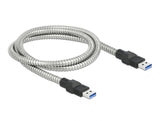 Delock USB 5 Gbps Kabel Typ-A Stecker zu Typ-A Stecker mit Metallmantel 1 m