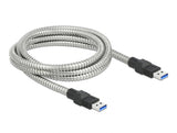 Delock USB 5 Gbps Kabel Typ-A Stecker zu Typ-A Stecker mit Metallmantel 2 m