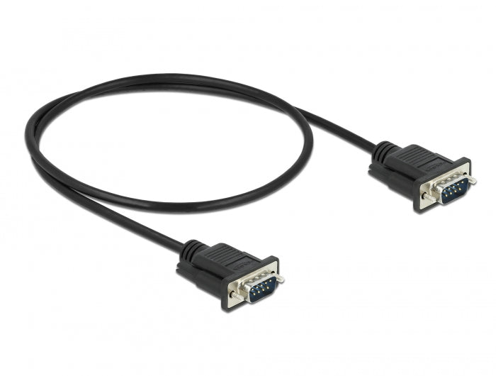 Delock RS-232 Kabel Seriell D-Sub9 Stecker zu Stecker mit schmalem Steckergehäuse 0,5 m