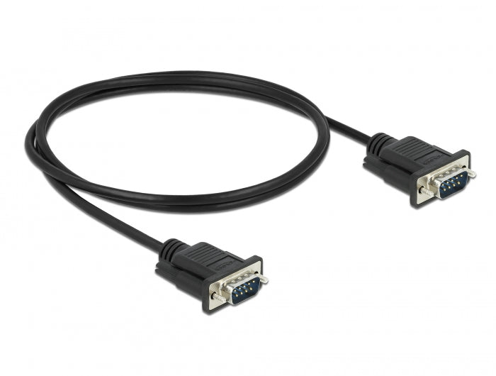 RS-232 Kabel Seriell D-Sub9 1 m St/St mit schmalem Steckergehäuse Delock