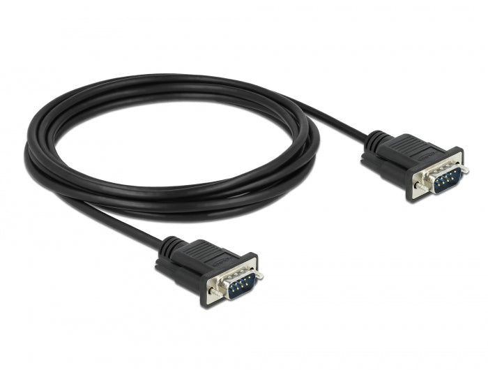 Delock RS-232 Kabel Seriell D-Sub 9 Stecker zu Stecker mit schmalem Steckergehäuse 3 m