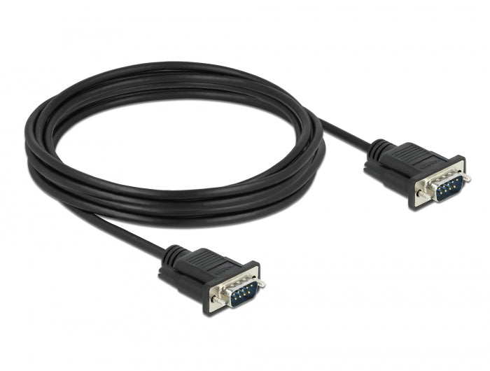 Delock RS-232 Kabel Seriell D-Sub9 Stecker zu Stecker mit schmalem Steckergehäuse 4 m