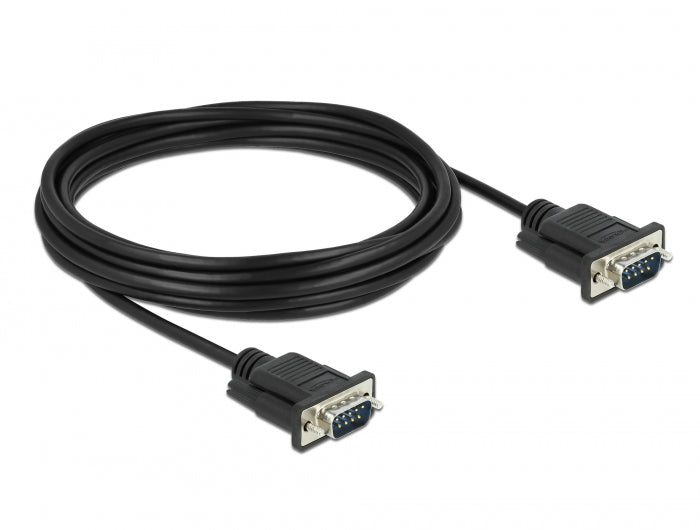 Delock RS-232 Kabel Seriell D-Sub 9 Stecker zu Stecker mit schmalem Steckergehäuse 5 m