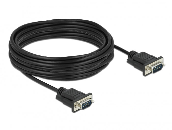 Delock RS-232 Kabel Seriell D-Sub 9 Stecker zu Stecker mit schmalem Steckergehäuse 10 m