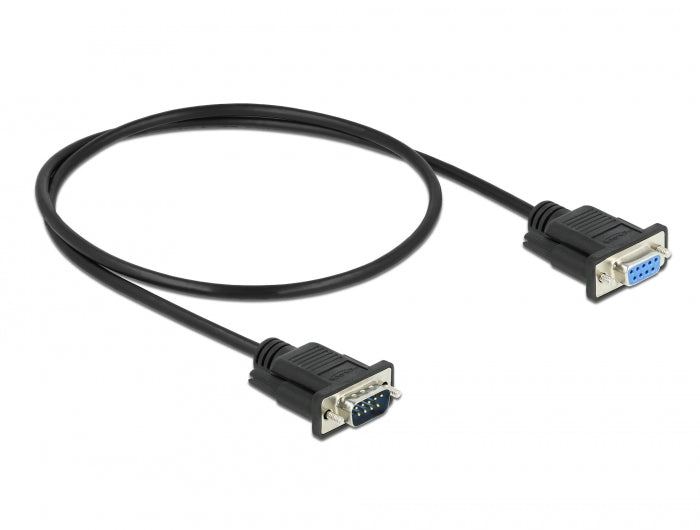 Delock RS-232 Kabel Seriell D-Sub9 Stecker zu Buchse mit schmalem Steckergehäuse 0,5 m