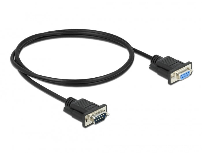 Delock RS-232 Kabel Seriell D-Sub 9 Stecker zu Buchse mit schmalem Steckergehäuse 1 m