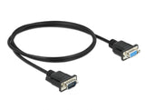 Delock RS-232 Kabel Seriell D-Sub9 Stecker zu Buchse Nullmodem mit schmalem Steckergehäuse 1 m