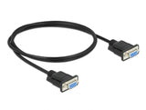 Delock RS-232 Kabel Seriell D-Sub 9 Buchse zu Buchse Nullmodem mit schmalem Steckergehäuse - CTS / RTS auto control - 1 m