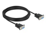 Delock RS-232 Kabel Seriell D-Sub9 Buchse zu Buchse Nullmodem mit schmalem Steckergehäuse 4 m