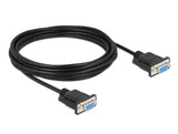 Delock RS-232 Kabel Seriell D-Sub9 Buchse zu Buchse Nullmodem mit schmalem Steckergehäuse 5 m