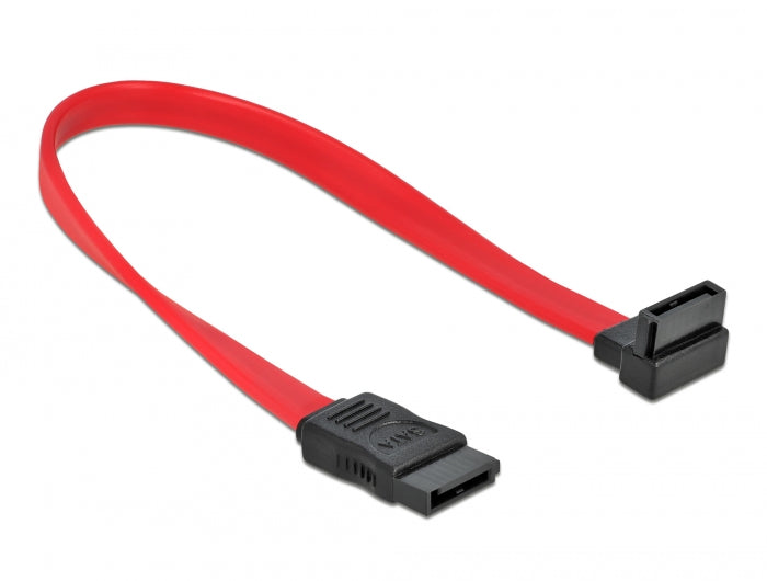 Delock SATA 3 Gb/s Kabel gerade auf oben gewinkelt 22 cm rot